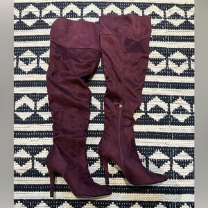 NWT Forever 21 Elegant Burgundy Over-the-Knee Boots